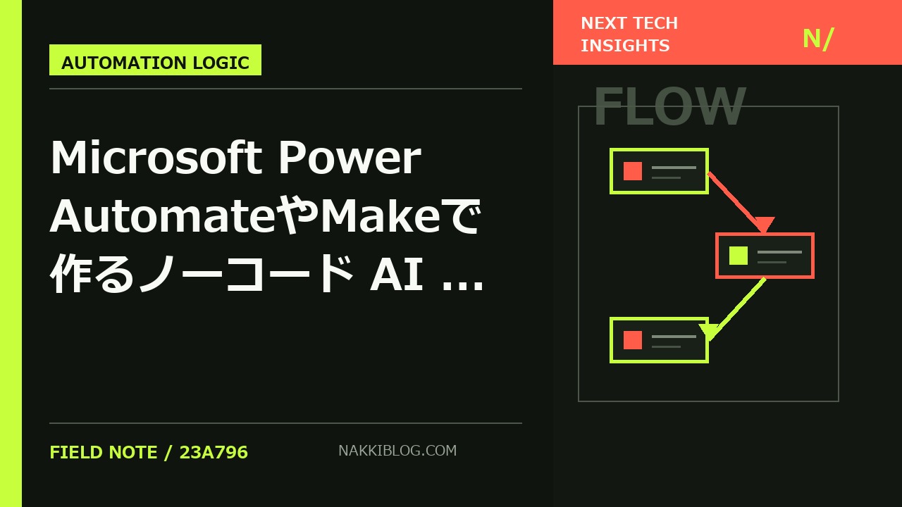 Microsoft Power AutomateやMakeで作るノーコード AI 業務自動化の具体的な作り方と導入手順